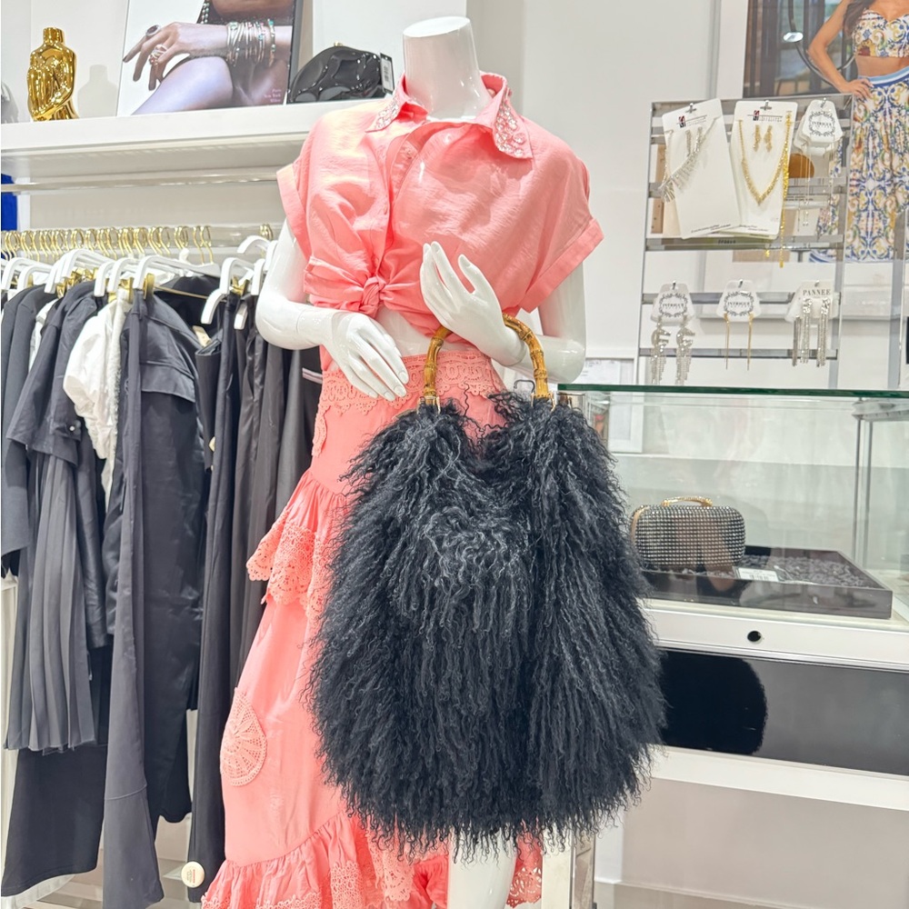 Luxurious Mongolian Sheep Fur Bag